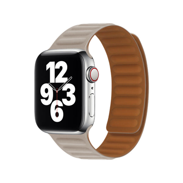 Apple Watch Leather Link Magnetic Strap - Khaki