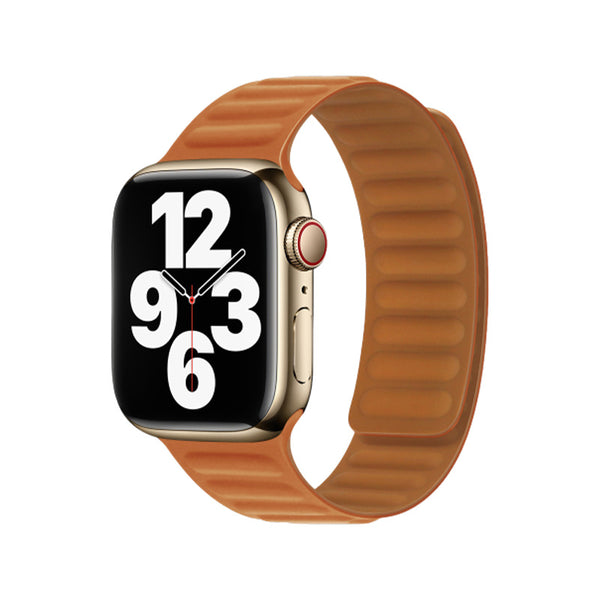 Apple Watch Leather Link Magnetic Strap - Golden Brown