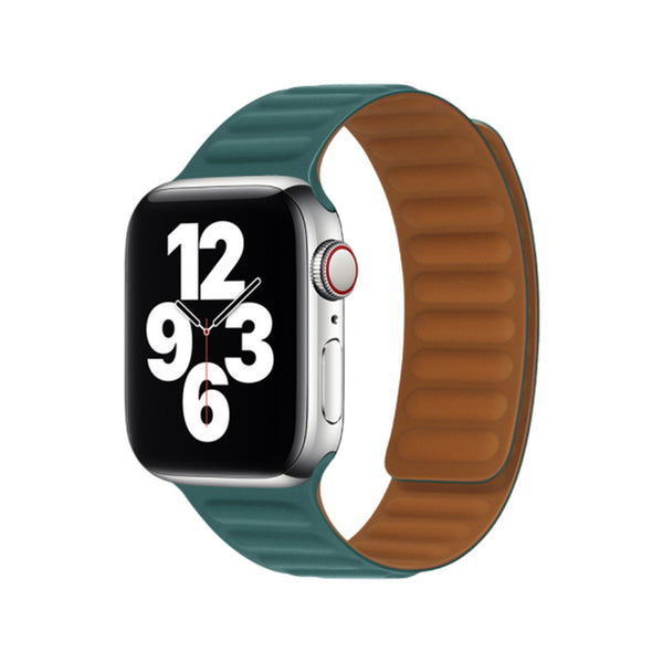 Apple Watch Leather Link Magnetic Strap - Malachite Green