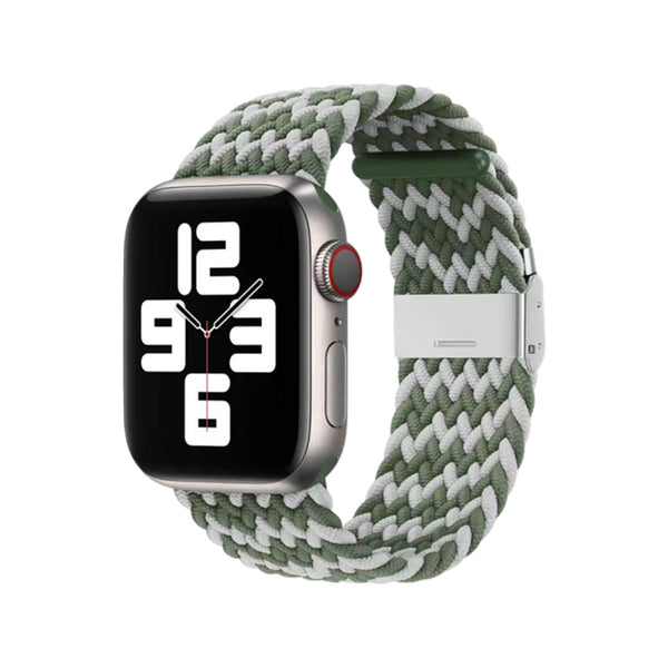 Apple Watch Nylon Braided Strap - W Pattern Green Gray