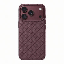 Woven Textured Phone Case - Burgundy