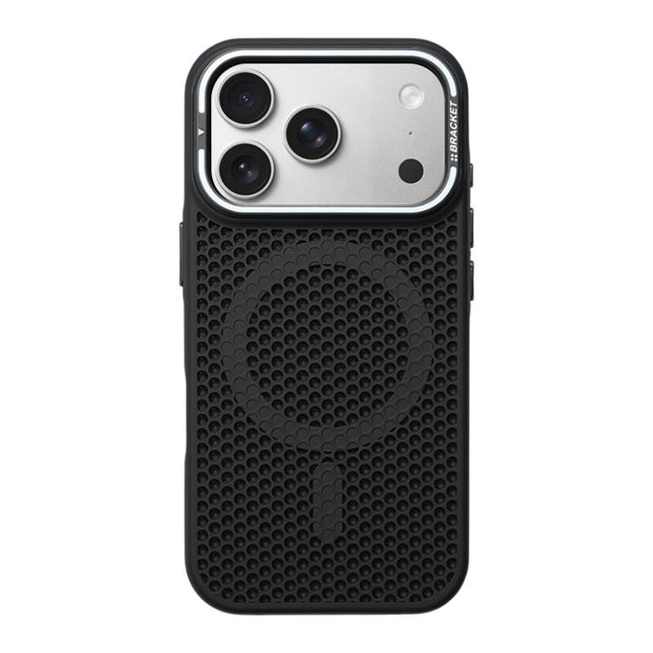 Honeycomb Bracket MagSafe Phone Case - Black