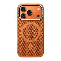 Honeycomb Bracket MagSafe Phone Case - Orange