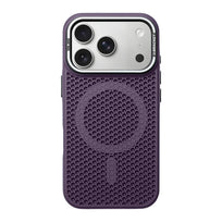 Honeycomb Bracket MagSafe Phone Case - Deep Purple