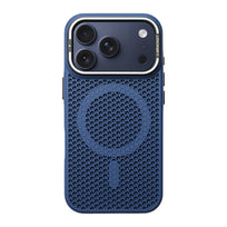 Honeycomb Bracket MagSafe Phone Case - Blue