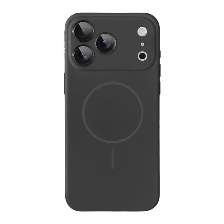 Simple Liquid Silicone MagSafe Phone Case - Black